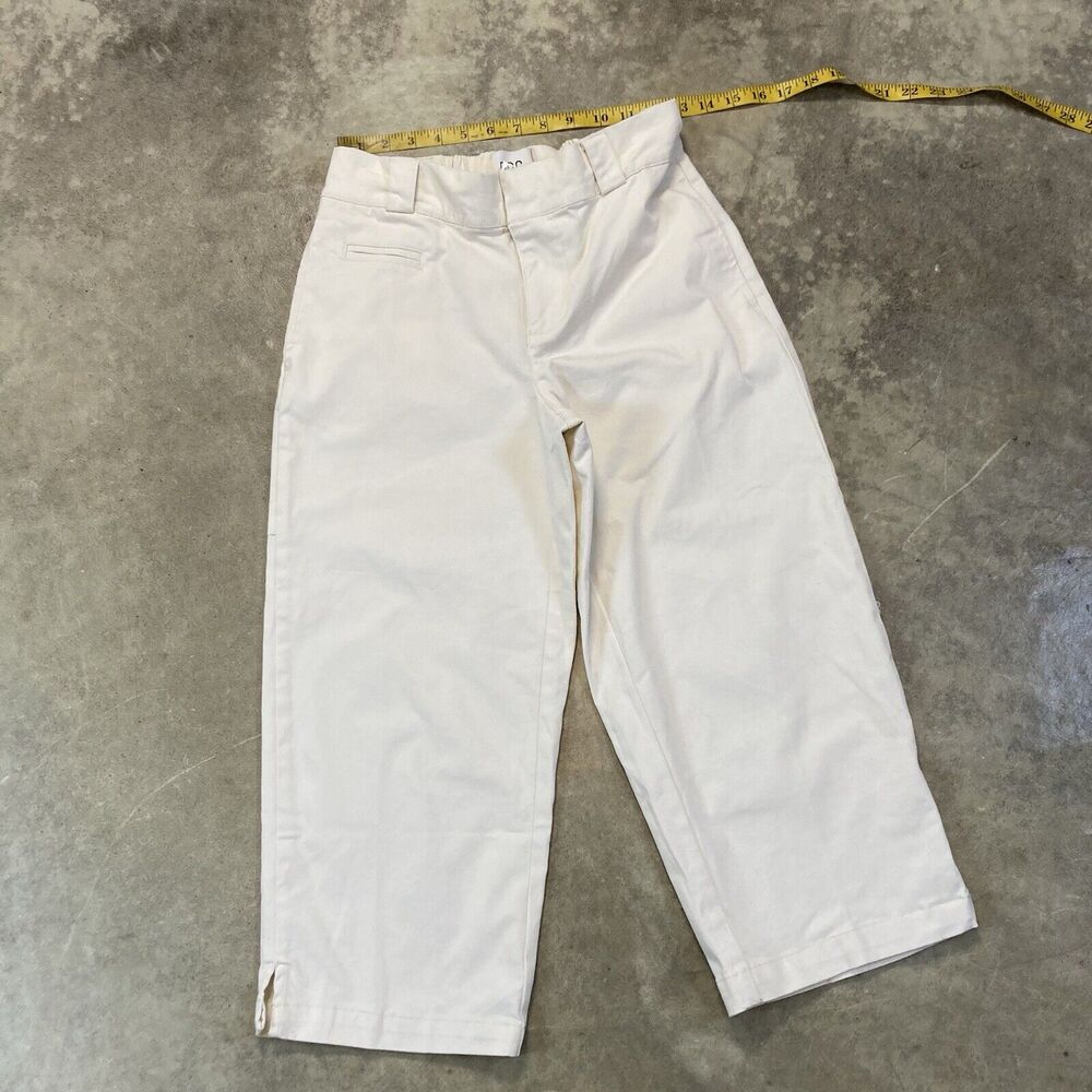 Bdg Pants Womens Small Ivory Wide Leg Cropped Mid Rise Casual
